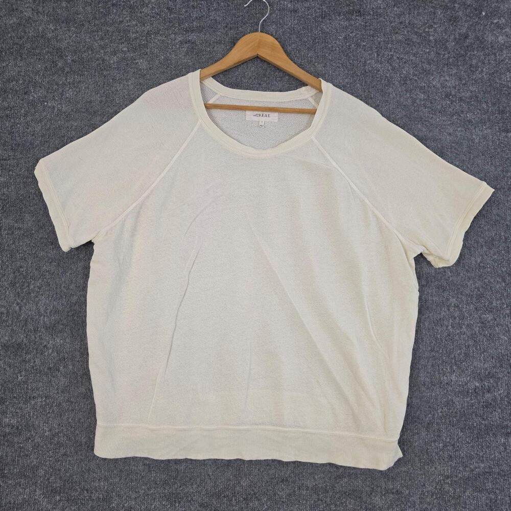 The Great Sweater 2 Shirt White Short Sleeve Crew Neck Knit Pullover Casual Work
